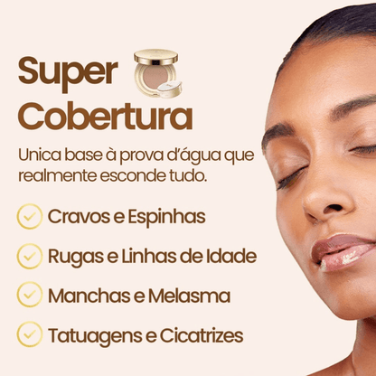 Super Cobertura, única base à prova d´água que realmente esconde tudo.
Cravos e Espinhas
Rugas e Linhas de Idade
Manchas e Melasma
Tatuagens e Cicatrizes